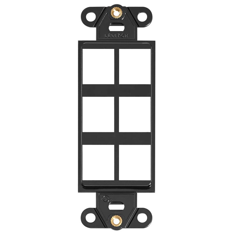 Leviton إدخال ليفيتون كويك بورت ديكورا، 6-منافذ، 41646-E، أسود - Image 4
