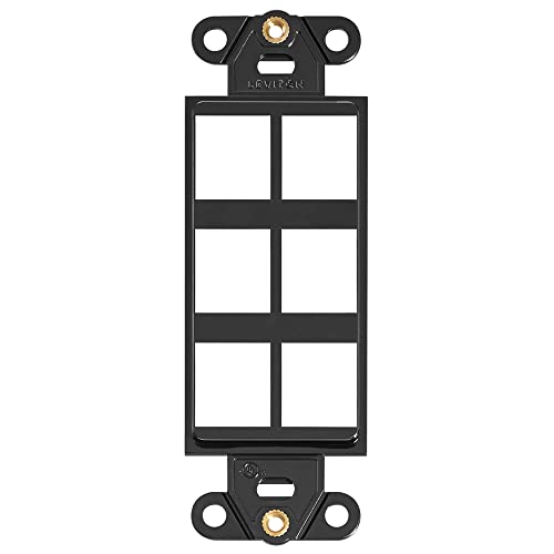 Leviton إدخال ليفيتون كويك بورت ديكورا، 6-منافذ، 41646-E، أسود - Image 1