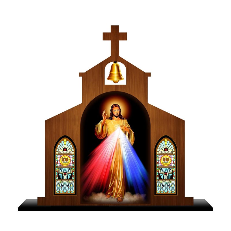 AUTOEASY تمثال يسوع المسيح AUTOEASY لزينة لوحة القيادة في السيارة أو المنزل أو الكنيسة أو مكتب الدراسة 1000 سم أكريليك متعدد الألوان - Image 1