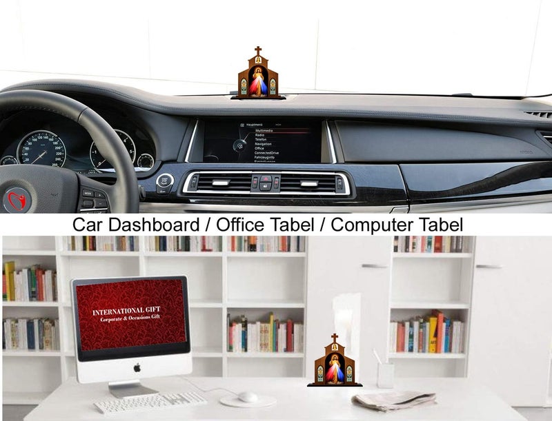 AUTOEASY تمثال يسوع المسيح AUTOEASY لزينة لوحة القيادة في السيارة أو المنزل أو الكنيسة أو مكتب الدراسة 1000 سم أكريليك متعدد الألوان - Image 3