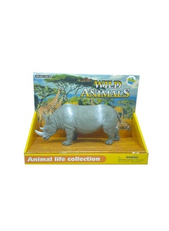 Galaxy Wild Animals Toys - Realistic Safari Animals - rhino- Educational, Collectible, and Fun - Perfect for Kids and Collectors apx 25 cm