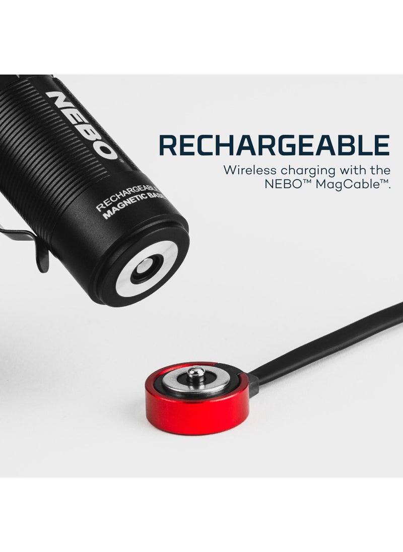 NEBO NEBO SWYVEL 1000 Lumen USB Wireless Rechargeable Aluminum Flashlight: Compact 90 Degree Rotating Swivel Head Work Light; 5 Light Modes; Pocket Clip Magnetic Base for Hands-Free Lighting -Black  - Image 5