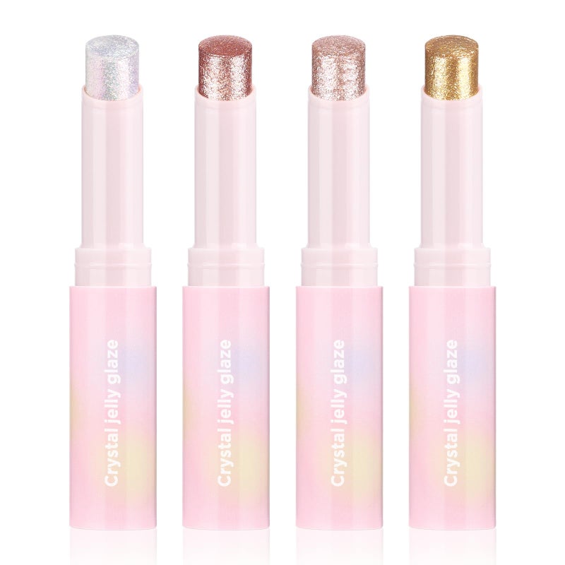 Hegafoo Crystal Hydrating Jelly Stick Eyeshadow Stick, Glitter Makeup Jelly Shimmer Eye Shadow Crayon, Lightweight Eye Brightener Makeup Glitter Eye Shadow (Multicolor, 4 colors) - Image 1