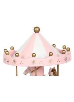 ORiTi New Pink Wooden Merry Go Round Carousel Classic Music Box Gift Toy  - Image 4