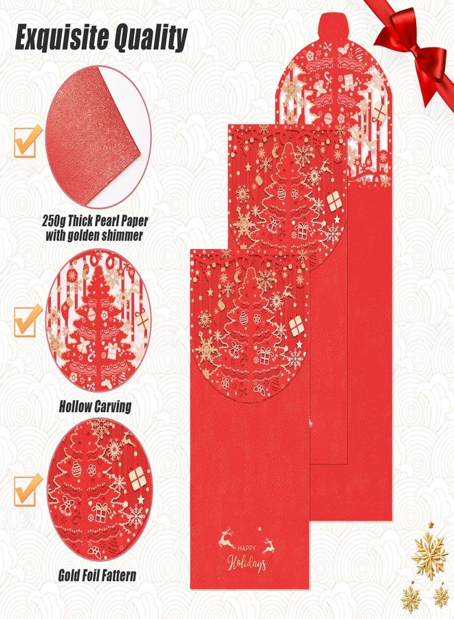 AVERZELLA Christmas Money Holder for Cash Gift 12 Pcs, Xmas Cash Envelopes Money Envelopes with Gold Foil & Laser Cut, Christmas Currency Envelopes Cash Stuffing Envelopes for Cash Gifts (Red)) - Image 4