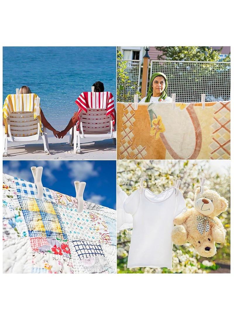 12 Piece Towel Brackets For Beach Loungers,Clothes Brackets Large,Strong Beach Towel Brackets,Windproof Beach Towel Brackets,For Daily Laundry, Beach Towel, Bath Towel, Bedding and Thick Clothes