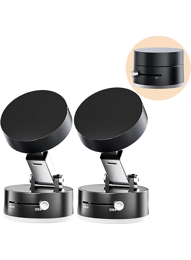 Green Tiger Vacuum Magnetic Phone Holder for Car, 2 Pack Suction Stand Mount for Mobile Phones, Powerful Suction Cup for Car, Windshield, Dashboard, Gym, Mirror, or Smooth Surface, for iPhone & Samsung, (Black) - Image 1