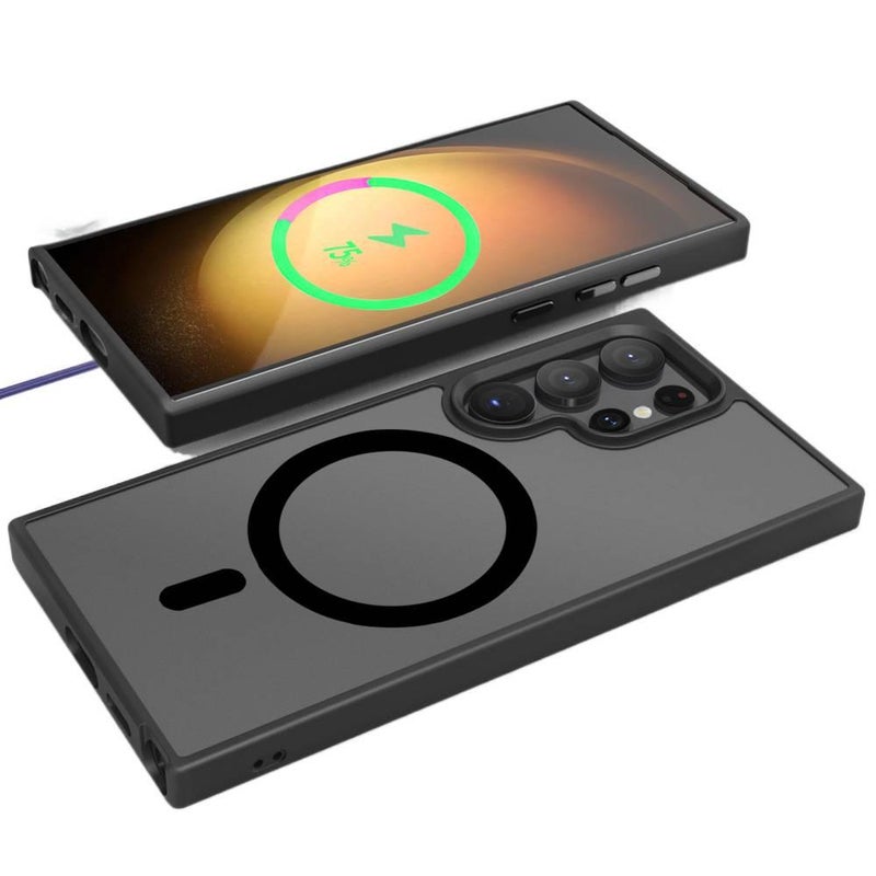 غطاء MagSafe | مقاوم للصدمات لـ Samsung Galaxy S24 Ultra | أزرق TPU+PC | حماية من السقوط - Image 3
