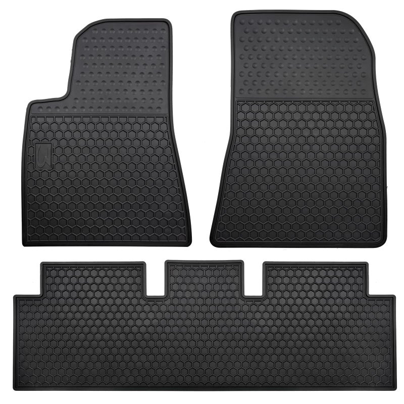 Matericuo Car Floor Mats Custom Fit for Tesla Model 3 20172023 Full Black Rubber Auto Liner Mats All Weather Protection Heavy Duty Odorless