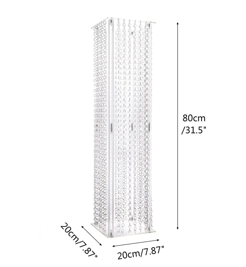 Bigsee 2 Pcs Wedding Centerpieces Table Acrylic Vases with Chandelier Crystal - 31.5in Tall Clear Rectangular Flower Stand Geometric Flower Centerpiece Vase Party Tables Decorations - Image 5
