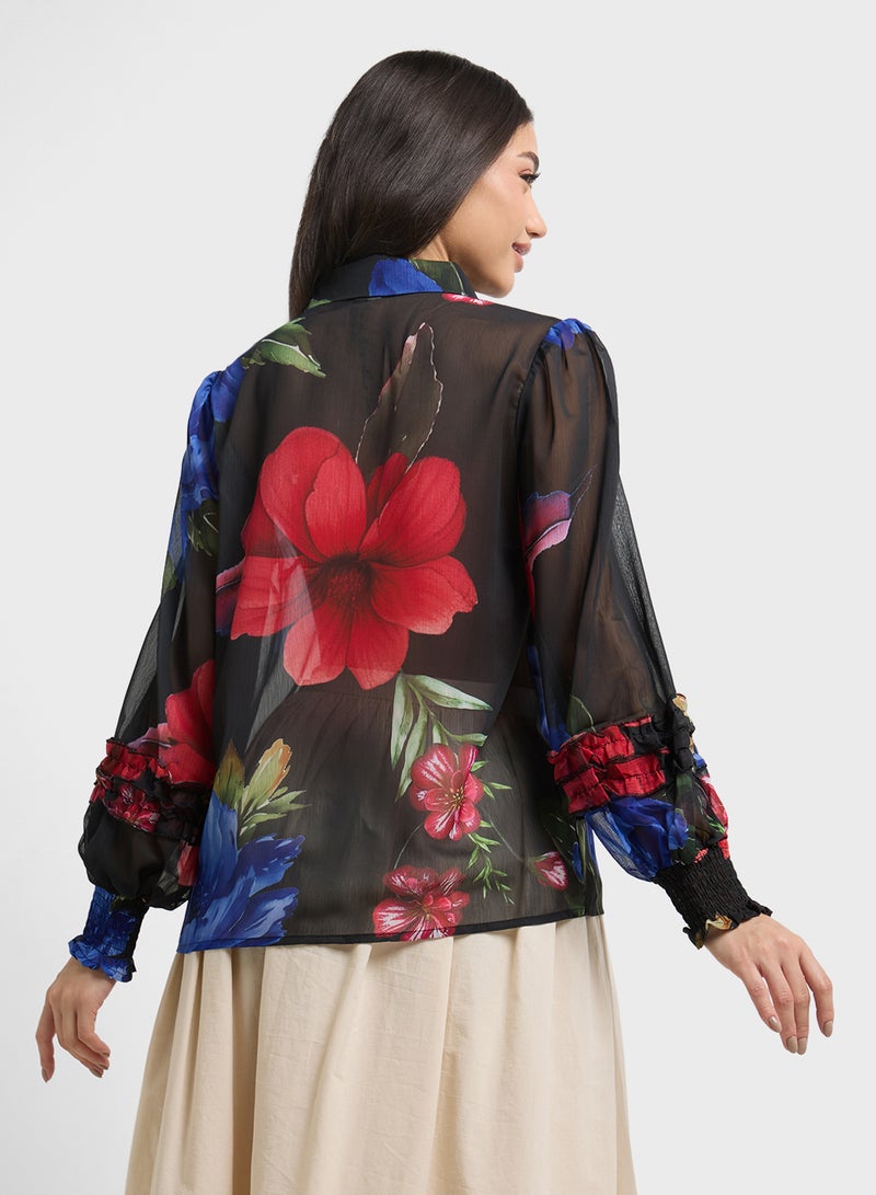 ELLA Floral Print Top  - Image 3