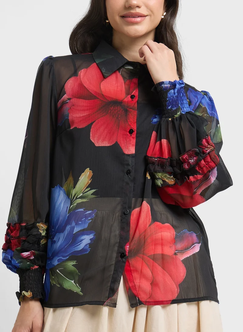 ايلا بلوزة بطبعة زهور