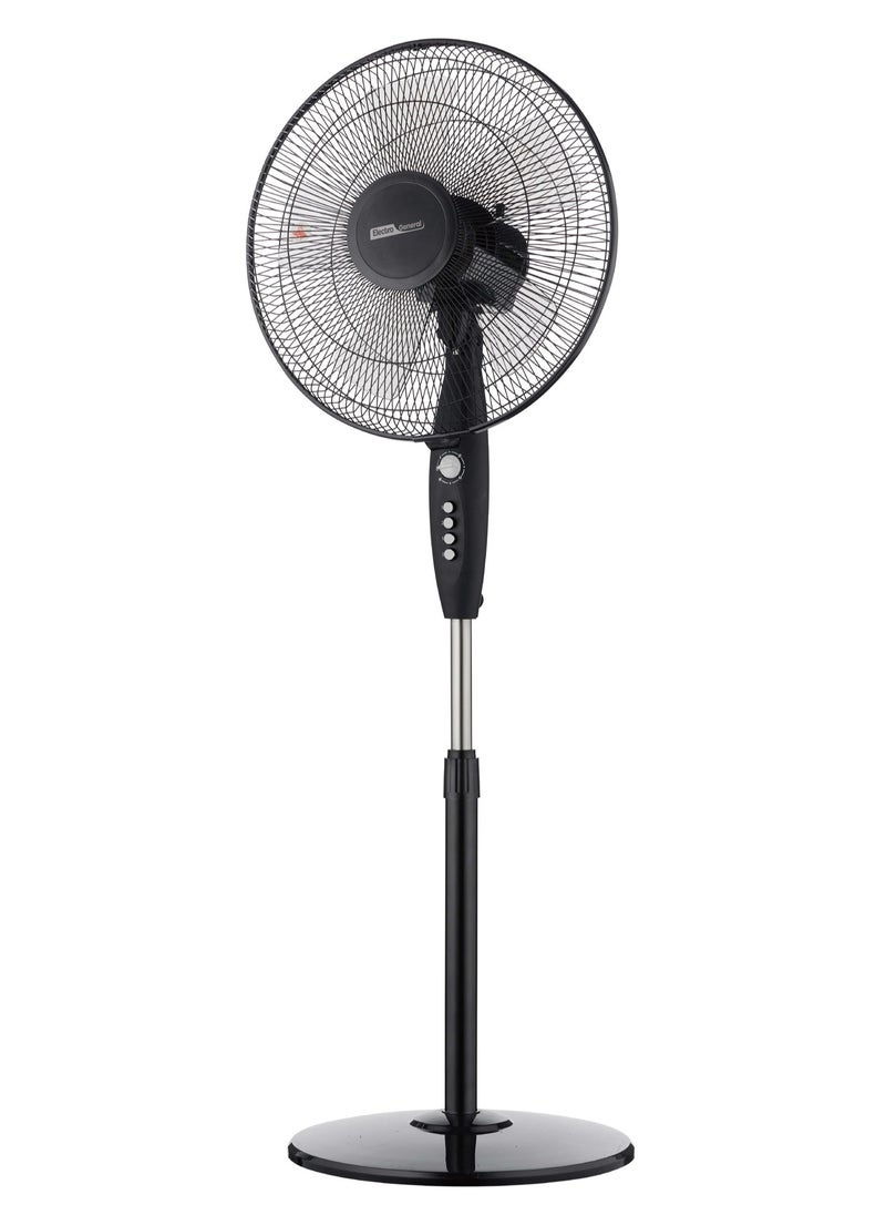 Electro General - Pedestal fan with all-copper motor - Low noise design - 5 powerful AS blades - 3 speeds - Timer up to 7.5 hours - Adjustable angle - Adjustable height from 1.2 to 1.3 meters - Sturdy circular base, model FST-BK32 - Image 1
