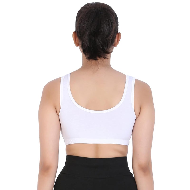 Mysha Sports Bra for Women & Girls - Cotton Non-Padded Full Coverage Training Bra (Pack of 2) - Image 4