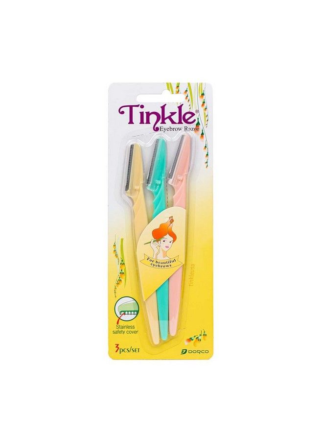 DORCO ماكينة حلاقة الحواجب من تينكل، 3 قطع لكل عبوة (عبوة واحدة)، أداة حلاقة ديرما بلانينج، هدايا حفلات العناية بالبشرة، أدوات ديرما بلانينج، هدايا هدايا للعطلات - Image 1