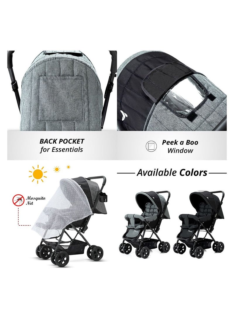 TEKNUM - Reversible Look At Me Stroller With T Diaper Bag And Hooks And Changing Pad - Grey - Image 1