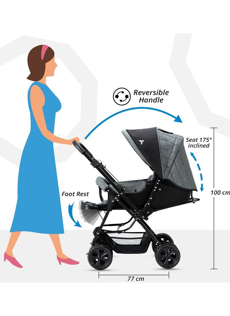 TEKNUM - Reversible Look At Me Stroller With T Diaper Bag And Hooks And Changing Pad - Grey - Image 1