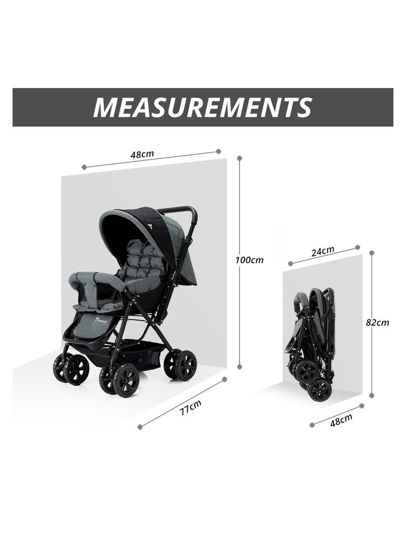 TEKNUM - Reversible Look At Me Stroller With T Diaper Bag And Hooks And Changing Pad - Grey - Image 1