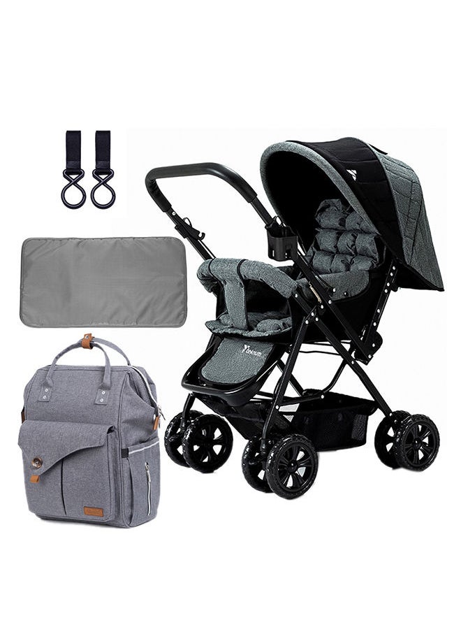 TEKNUM - Reversible Look At Me Stroller With T Diaper Bag And Hooks And Changing Pad - Grey - Image 1