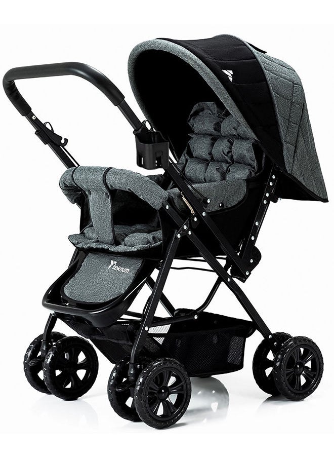 TEKNUM - Reversible Look At Me Stroller With T Diaper Bag And Hooks And Changing Pad - Grey - Image 1