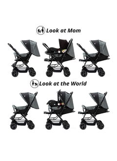 TEKNUM Reversible Look At Me Stroller With T Diaper Bag And Hooks And Changing Pad - Grey  - Image 5