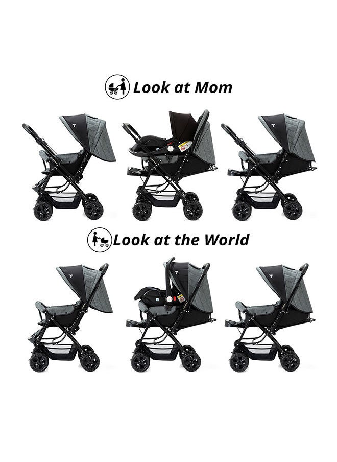 TEKNUM - Reversible Look At Me Stroller With T Diaper Bag And Hooks And Changing Pad - Grey - Image 1