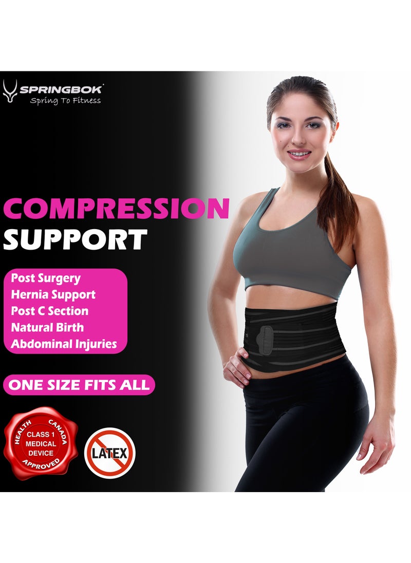Springbok Springbok Abdominal Binder, Men & Women (1Pc, Black) for Post Surgery Hernia Support, Post C Section, Natural Birth, Abdominal Injuries  - Image 4