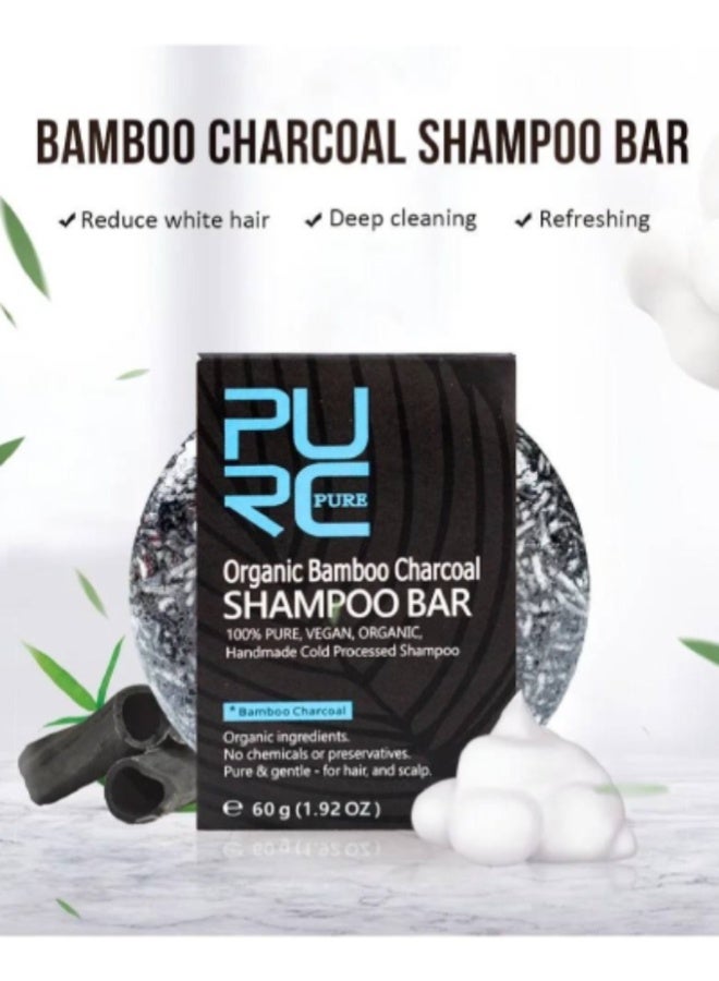 PURC Bamboo Charcoal Shampoo Soap Bar – Natural Anti-Hair Loss & Grey Hair Care, Hair Regrowth & Scalp Nourishing - Image 2
