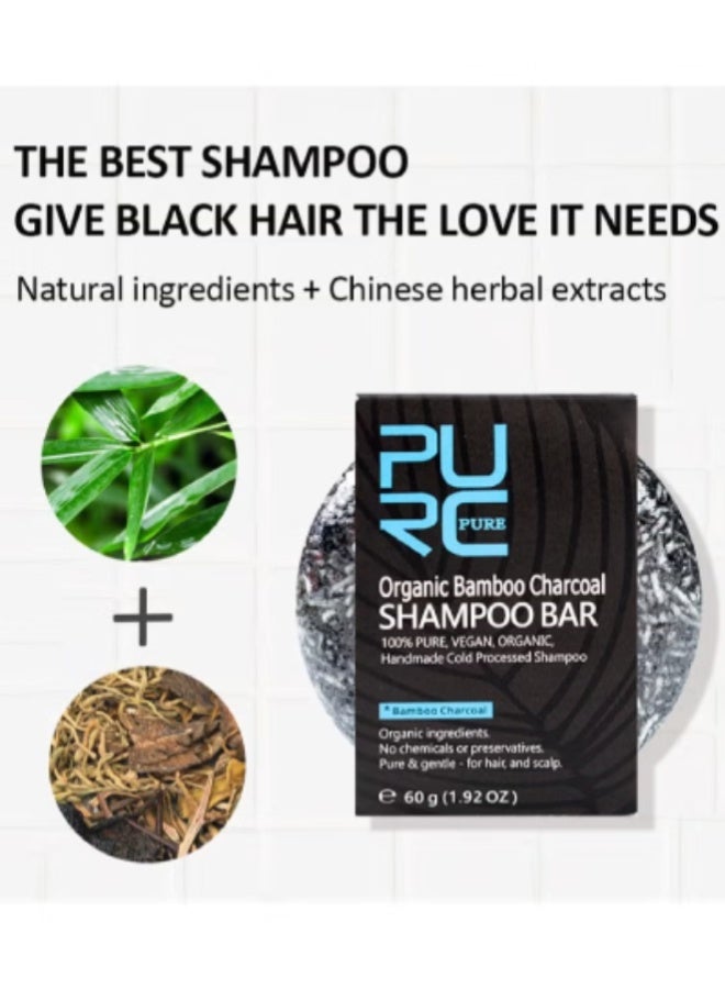 PURC Bamboo Charcoal Shampoo Soap Bar – Natural Anti-Hair Loss & Grey Hair Care, Hair Regrowth & Scalp Nourishing - Image 3