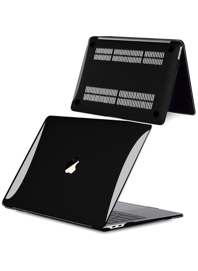 For Apple Laptop Protective Case MacBook Protective Case Crystal Transparent Protective Case Material Processing 4-Color:Crystal Hollow-solid Black-Applicable Models:2019pro16（A2141） - Image 1