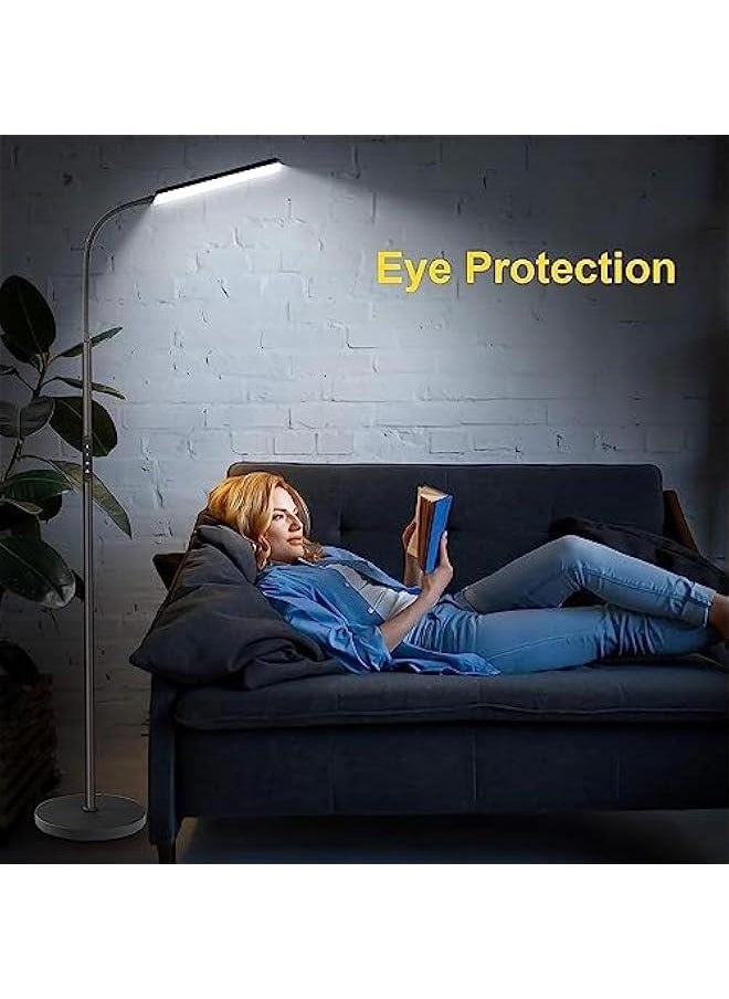 Beauenty - LED Floor Lamp, Bright 15W Floor Lamps for Living Room with 1H Timer, Stepless Adjustable 3000K-6000K Colors & Brightness Standing Lamp with Remote & Touch Control Reading Floor Lamps - Image 1