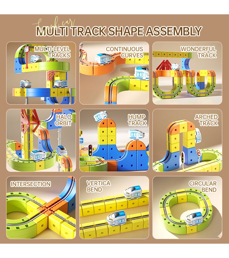 62 Pieces Electric Train Track DIY Assembly Set Birthday Gift - Image 1