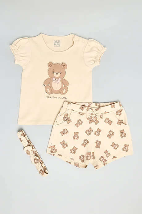 أر أند بي Printed Top & Shorts with Headband