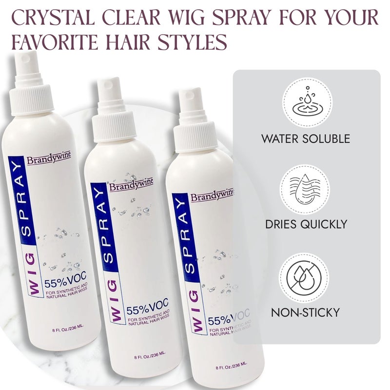 Brandywine Non-Aerosol Wig Spray for Synthetic and Natural Hair Wigs (3 Pack) - Image 4
