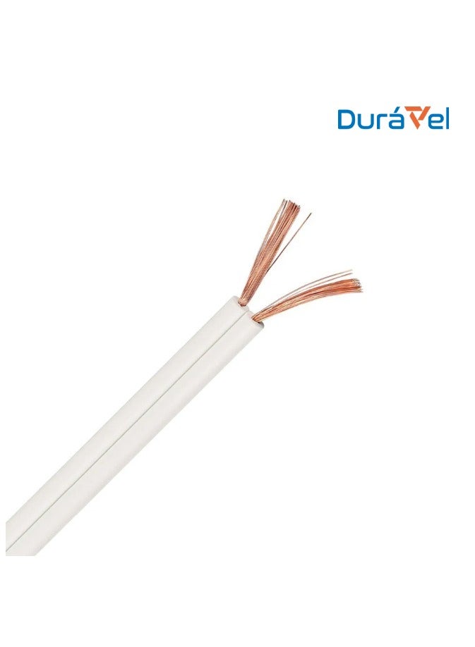 Duravel Duravel Electrical Cable Wire, 2-Core Copper, White PVC Insulated Twin Flexible Copper Cable for Extension Power Wire Home Small Electrical Wiring (WHITE-0.75MM, 10 METER)  - Image 2