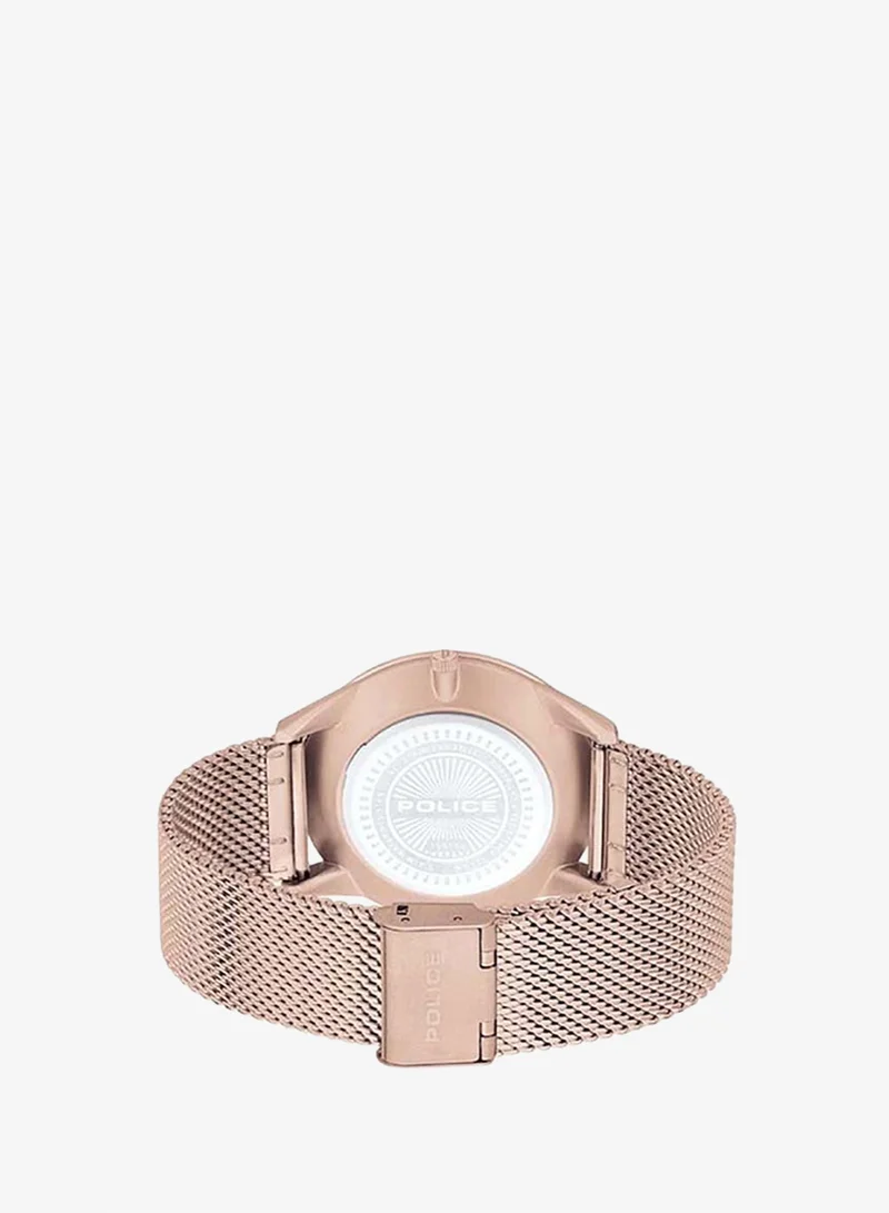 Police Helder Rose Gold Dial and Stainless Steel Bracelet Analog Watch for Men 44mm