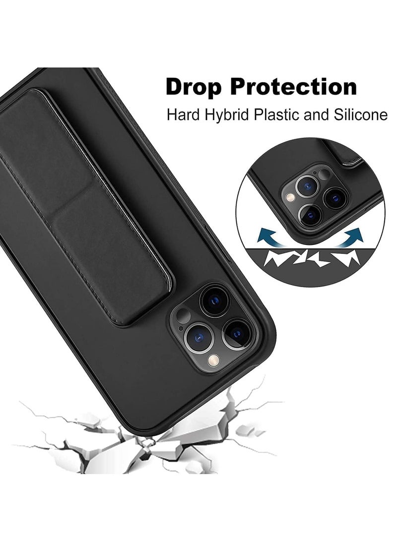 ELTRAZONE iPhone 16 Pro Purple Magnetic Kickstand Case with Premium Silicone, Vertical & Horizontal Hand Strap, and Multi-Stand - Image 5