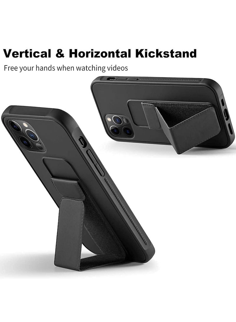 ELTRAZONE iPhone 16 Pro Purple Magnetic Kickstand Case with Premium Silicone, Vertical & Horizontal Hand Strap, and Multi-Stand - Image 4