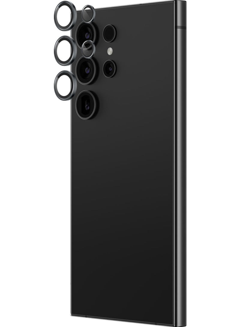 AMAZINGthing Supreme Samsung Galaxy S24 Ultra Tempered Glass Camera Lens Protector Aluminum AR Lens Defender - Gray - Image 4