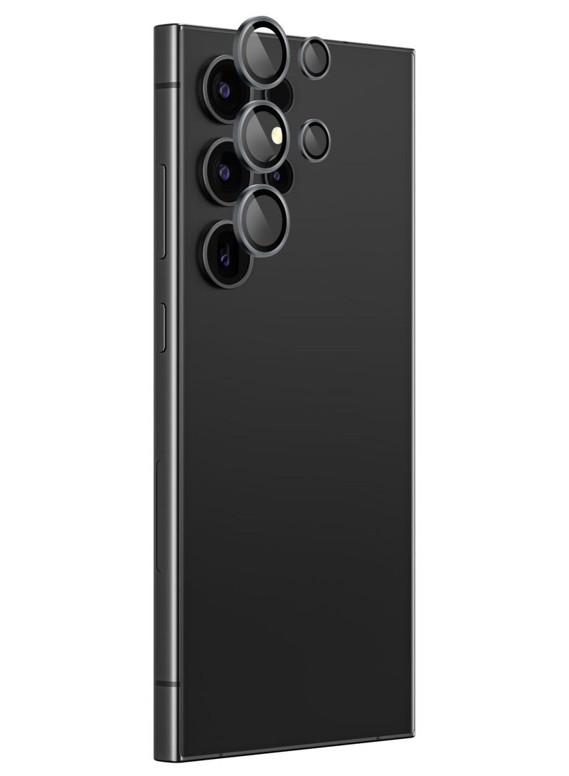 AMAZINGthing Supreme Samsung Galaxy S24 Ultra Tempered Glass Camera Lens Protector Aluminum AR Lens Defender - Gray - Image 3