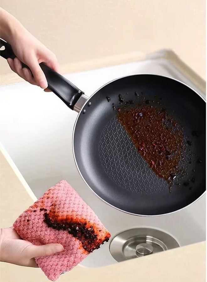 Bukela Set of 5 Dusty Pink Hanging Pineapple Grid Towels Absorbent Lint-Free Dishcloths for Kitchen - Image 4