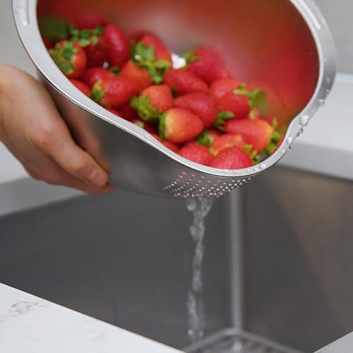 Joyce Chen Stainless Steel Rice Strainer Bowl Rice Washer Colander - Image 2