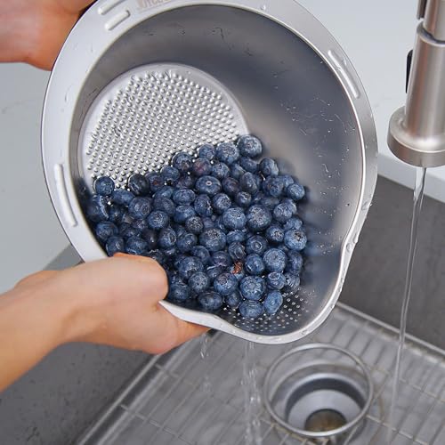 Joyce Chen Stainless Steel Rice Strainer Bowl Rice Washer Colander - Image 3