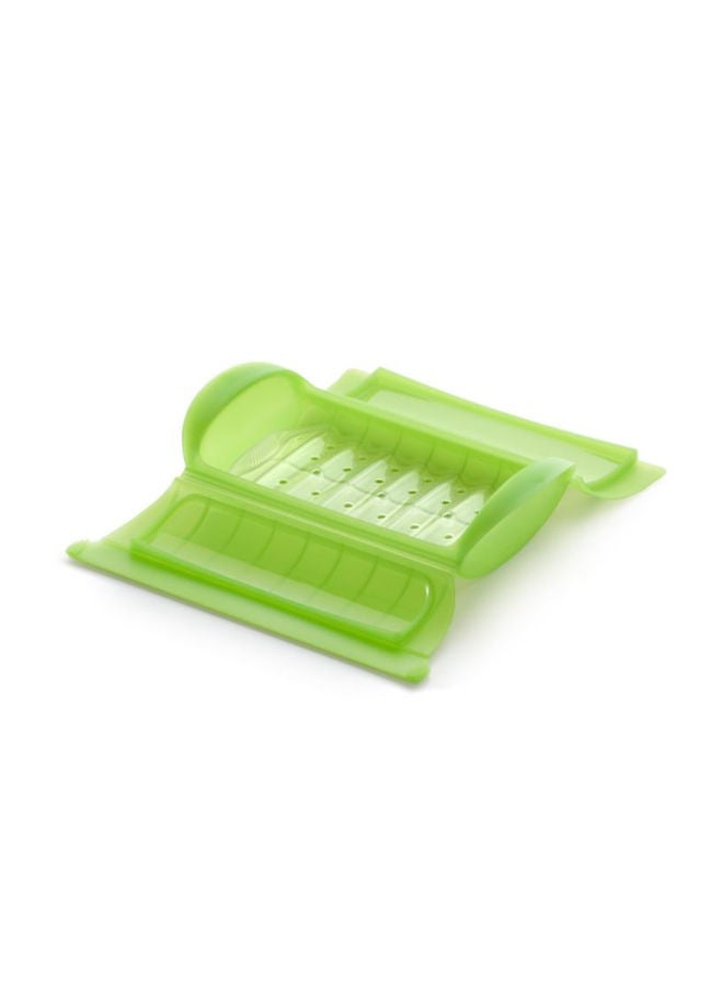 Lekue Microwave Steam Cooker With Tray -Green - Image 1