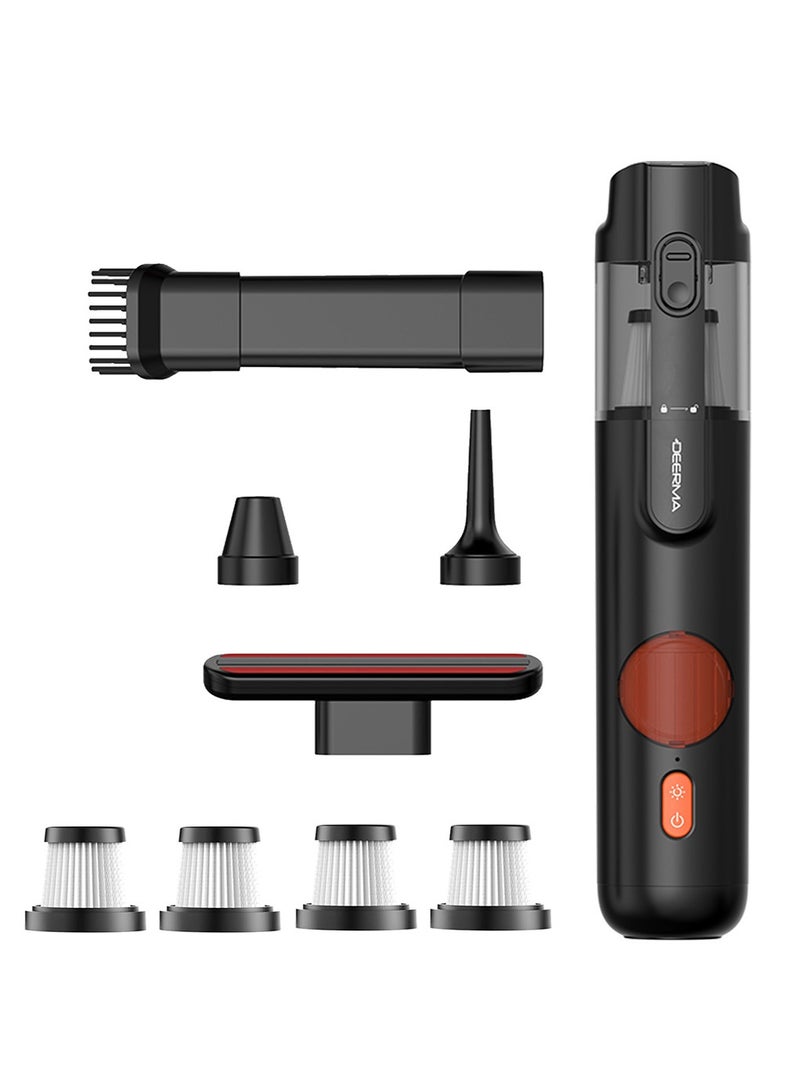 Deerma Car Vacuum and Handheld Cordless Vacuum Cleaner, Strong Suction Power, Dual Mode (Vacuum + Blow) Ideal for Home & Car, Easy Storage - Black 75 W XC01 Black - Image 1