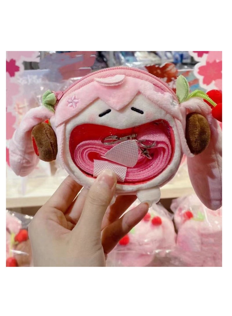 عام حقيبة نقود صغيرة جديدة من ميكو هاتسوني بطابع زهور الكرز - دمية ناعمة وجميلة، يمكن حملها على الكتف أو عبر الجسم، من سلسلة الأنمي الشهيرة - Image 2