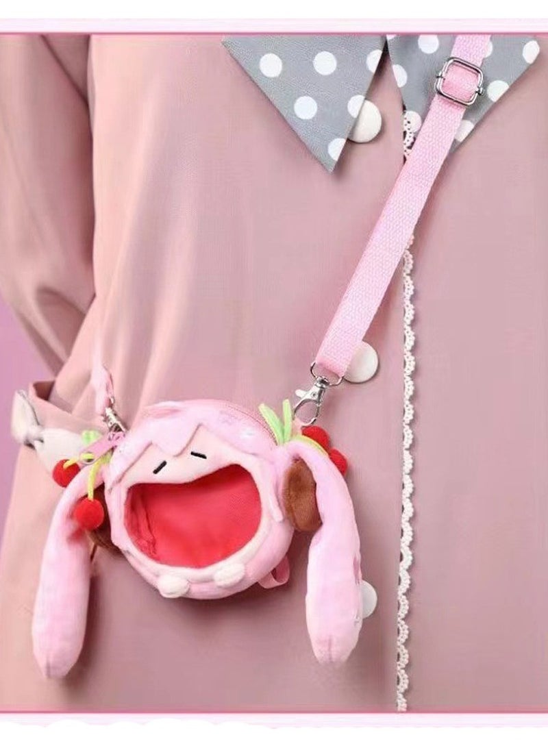 عام حقيبة نقود صغيرة جديدة من ميكو هاتسوني بطابع زهور الكرز - دمية ناعمة وجميلة، يمكن حملها على الكتف أو عبر الجسم، من سلسلة الأنمي الشهيرة - Image 3