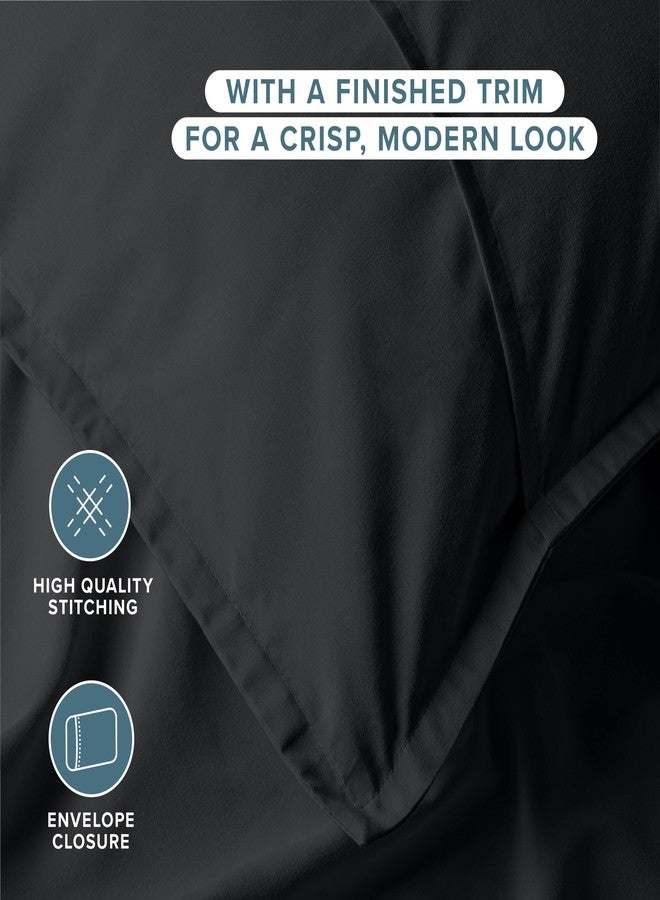 بير هوم أغطية وسائد قياسية من بير هوم - طقم من قطعتين - ألياف دقيقة فائقة النعومة 1800 - مصقولة مرتين - أغطية وسائد للسرير - الوسائد غير متضمنة (طقم من قطعتين، أسود) - Image 5