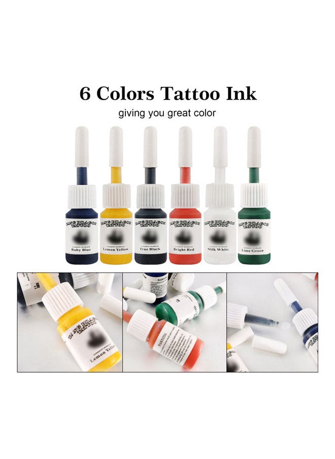 Generic - Portable Rotary Tattoo Machine Kit with Tattoo Needles and Inks Multicolour - Image 1
