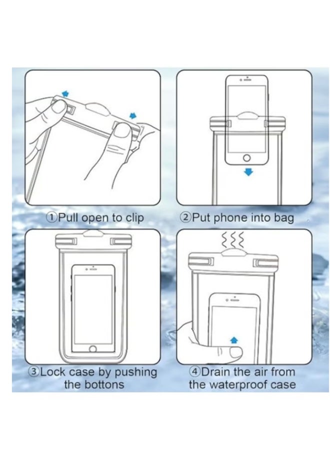 Waterproof Phone Case, Waterproof Airbag Case, Mobile Protection Case for Swimming Pool, iPhone Case Protects from Water, Swimming Phone Case, 1 Case to Protect Phone During Swimming, Sea, Water Parks, and Diving, High-Quality Bag for Waterproof Phone Protection, Case Allows Phone Usage Underwater, Waterproof Case, iPhone Waterproof Protective Cover, Water Protection Case Suitable for Phones like iPhone, Android, Samsung, Huawei, Waterproof Case for Smart Devices - Pink Color. - Image 3